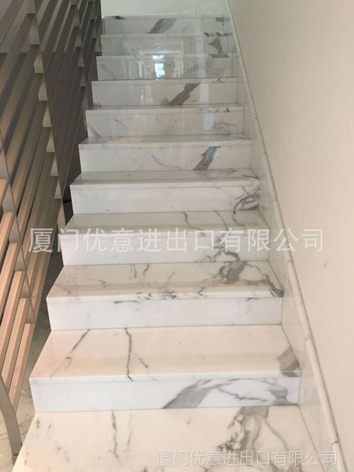 家装,建材 石材石料 大理石 优意公司定制加工鱼肚白雪花白楼梯踏板