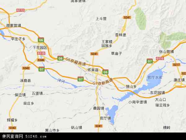 中国河北省张家口市怀来县地图(卫星地图)
