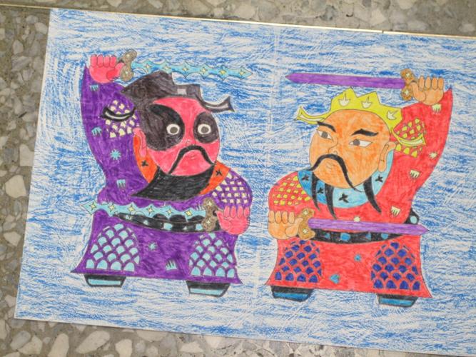 学习作品 - 寒假作业展--门神 - 台中国小101学年活动