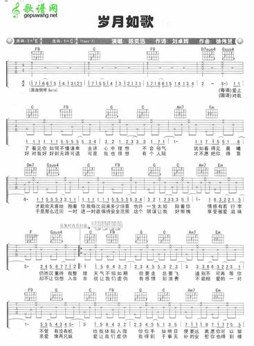 【岁月如歌吉他谱】陈奕迅岁月如歌吉他谱