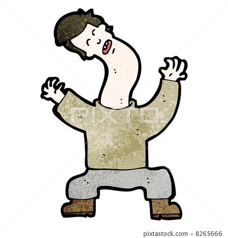 插图素材: cartoon man with bent neck