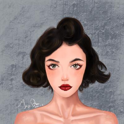 手绘原创人物头像,其中有iu李智恩,演员赵丽颖,网红博主,平面模特,都