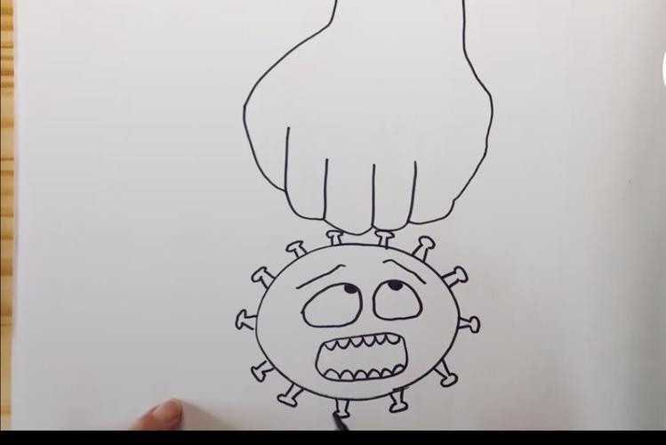 抗击病毒的绘画画好啦!