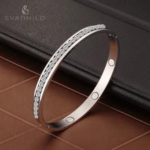 2020新款饰品316l不锈钢可刻字手镯女 欧美简约时尚钛钢镶钻手镯