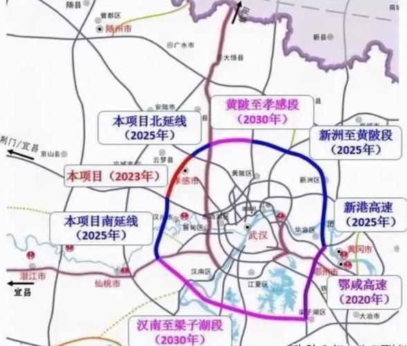 武汉六环线正处于规划研究阶段,它将包含黄陂 前川,新洲邾城,汉南纱帽