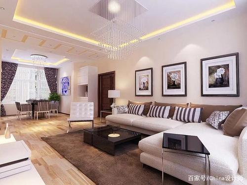 80㎡现代简约装修暖色系漆搭配壁纸和地板让整个空间显得十分温暖