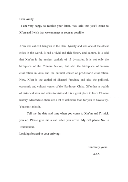 给外国朋友的一封英文信.doc