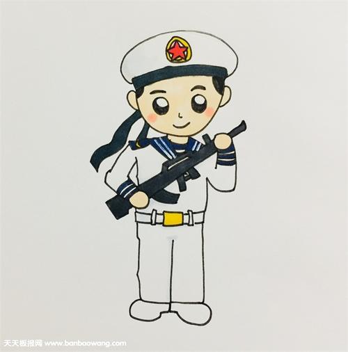 海军军人简笔怎么画