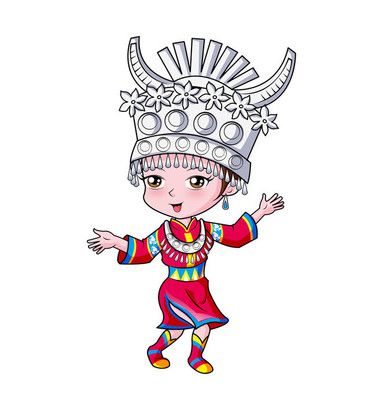 苗族姑娘卡通苗族姑娘卡通图片大全