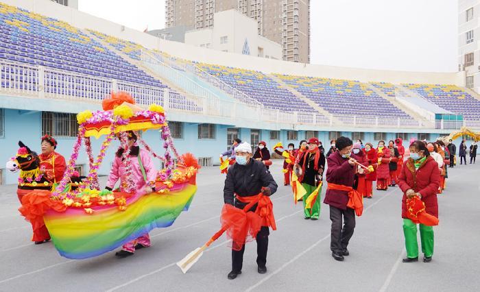 社火表演进行彩排