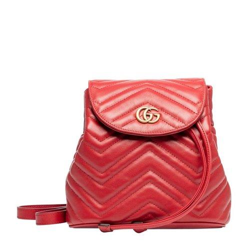 gucci/古驰 ggmarmont系列/倪妮同款 女士牛皮经典gg复古时尚翻盖双肩