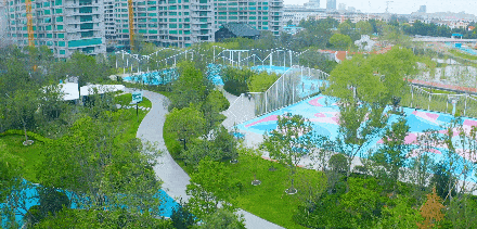 齐备的文化体育场馆造型设计上文体场馆为淄博首个地景式建筑优美的
