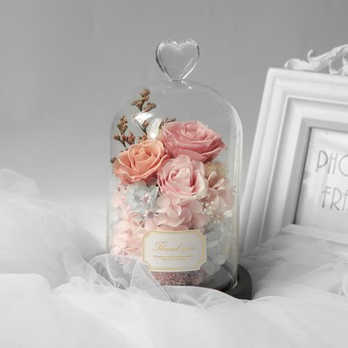 永生花 永生花中号心形头玻璃罩