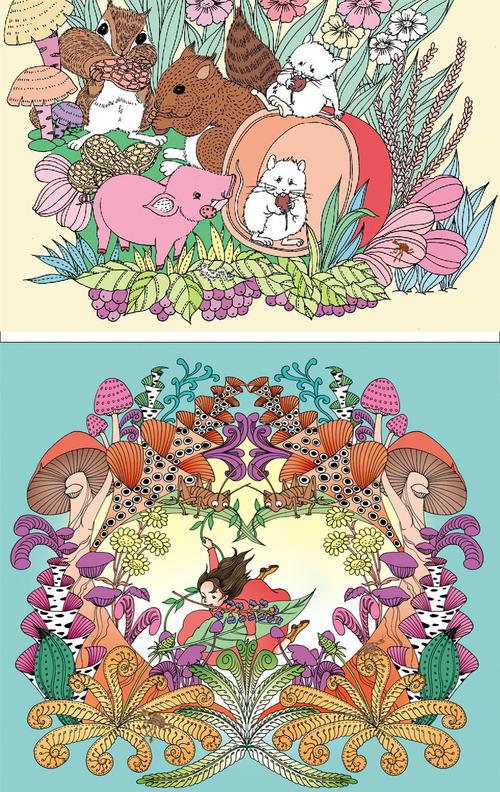 梦幻花园简笔画