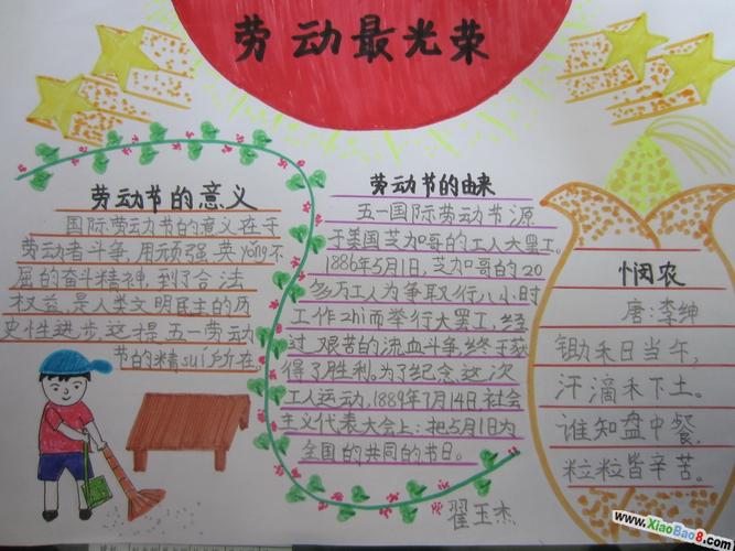 二年级简单手抄报劳动最光荣