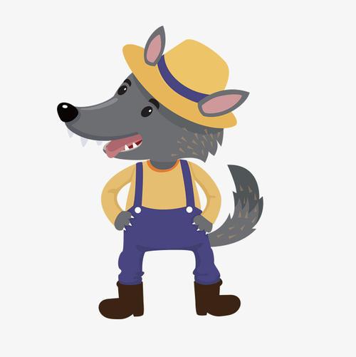 大灰狼简笔画可爱彩色