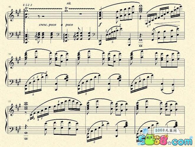 彩云追月钢琴谱|《彩云追月》钢琴谱精制版 (王建中改编版)