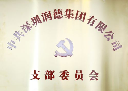 中共深圳润德集团有限公司支部委员会牌匾
