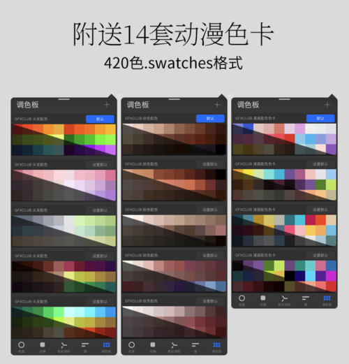 13套324款procreate二次元漫画笔刷色卡网点对白高光
