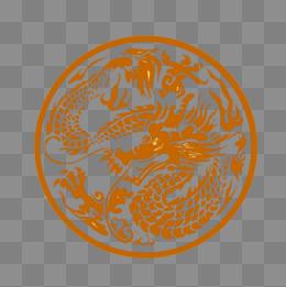 中国龙图腾圆形图案