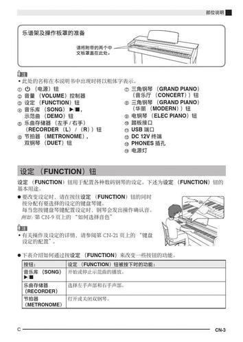 卡西欧 casio ap250 电子琴 中文说明书