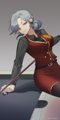 《弹丸论破》知惠袋雪花,动漫全面屏壁纸,爱打台球的邻家大姐姐