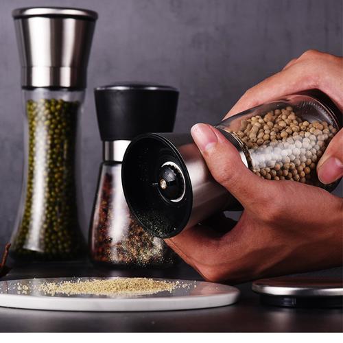 家用不锈钢胡椒研磨器现磨海盐花椒粉手动黑胡椒研磨瓶研磨瓶调味