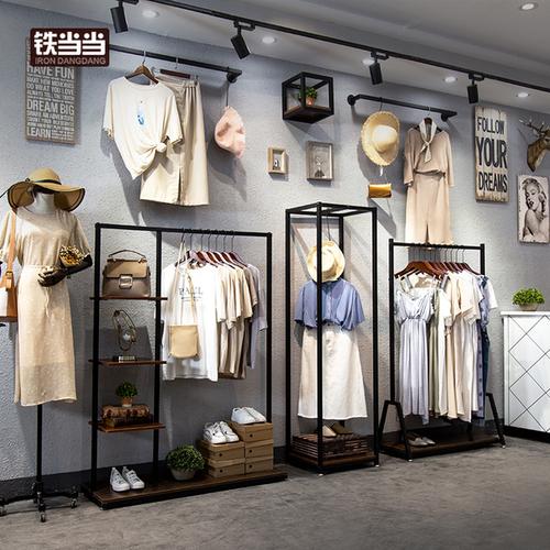 简约服装店衣架展示架装修时尚男女装店货架落地式衣服架子衣架