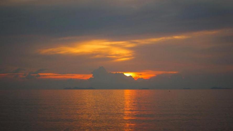 大海上的黄昏唯美迷人风光,高清壁纸,风景图片-回车