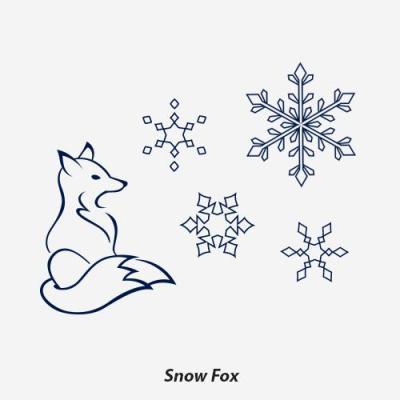 neuf弗 防水纹身贴 雪狐传说 狐狸雪花 浪漫迷人美丽女生必备