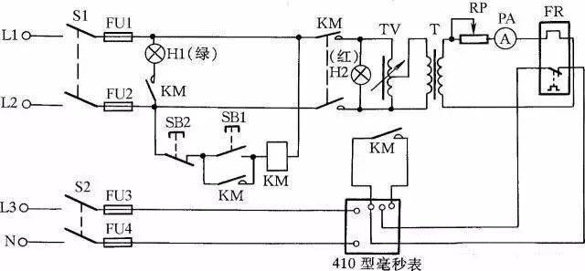 作2000v耐压时,调到电压表指示200v),经时间继电器kt延时后,电源自动