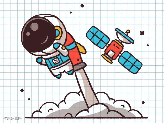 宇航员发射基地简笔画