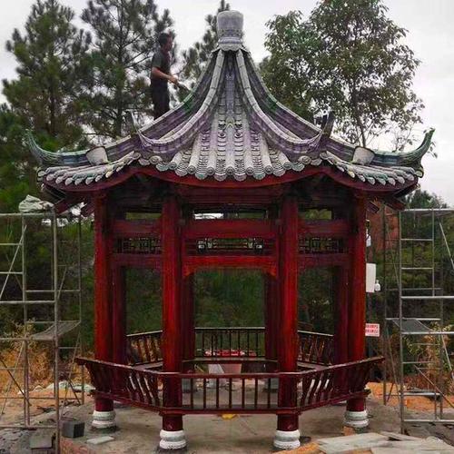 森美人凉亭户外别墅庭院四角六角古建实木碳化防腐木屋花园仿古中式