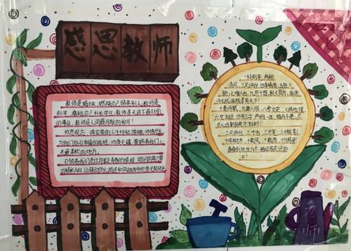 新学期 新梦想 | 感念师恩 奋发笃行——平原四中举办手抄报评比活动