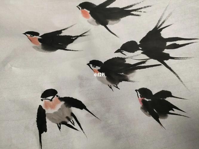 可可爱爱的国画燕子_国画_文化_绘画