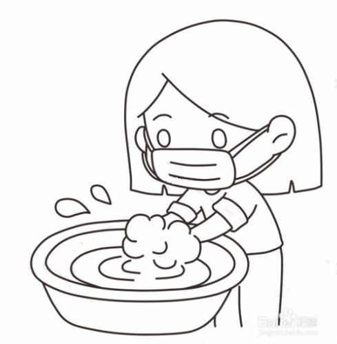 讲卫生,勤洗手简笔画