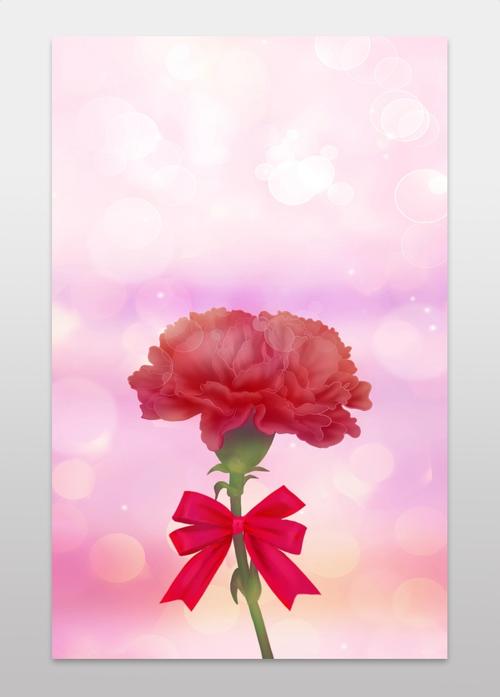 梦幻风母亲节康乃馨花朵插画海报