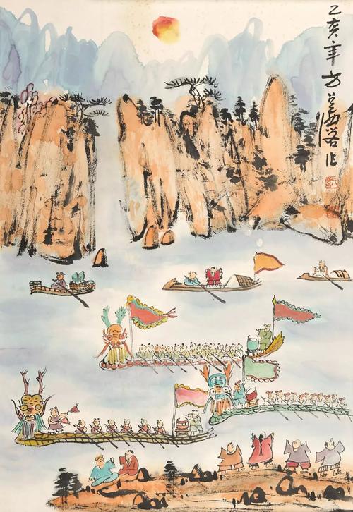 端午节习俗|国画里的赛龙舟