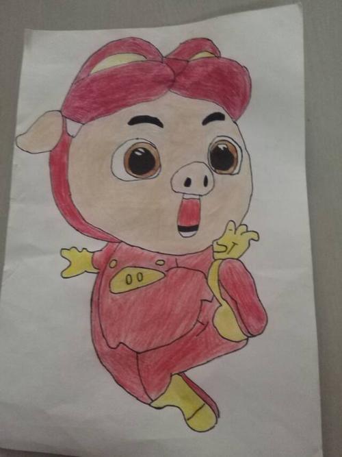 下午,我和几个同学完成了一幅画-猪猪侠