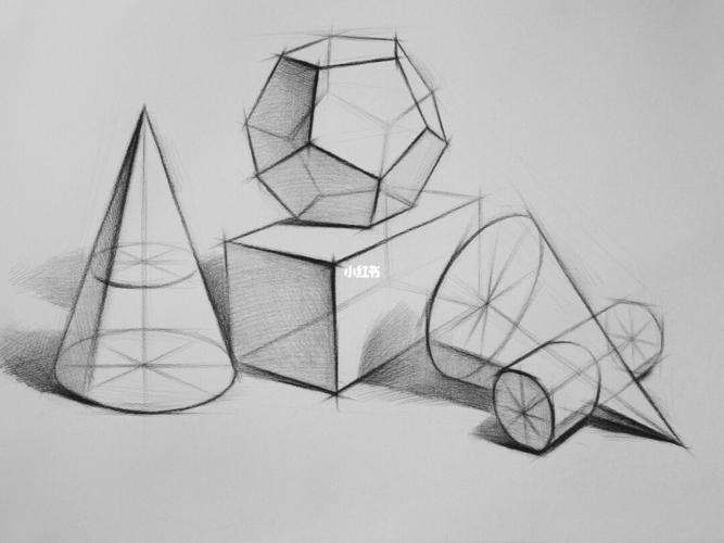 石膏几何体组合_透视_知识_艺术