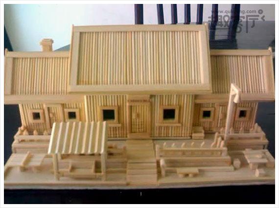 用牙签制作房子 手工diy房子图片欣赏