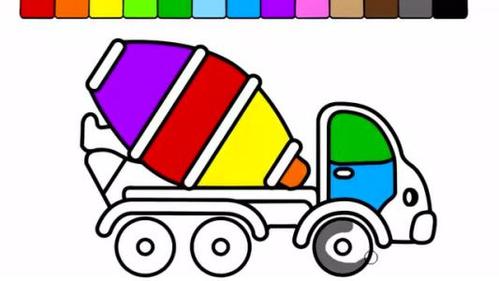 儿童简笔画搅拌车