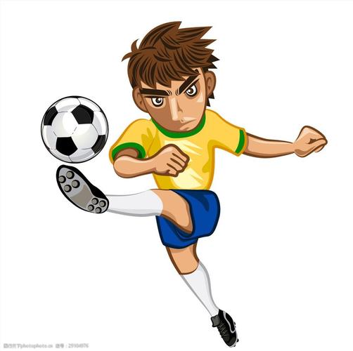 卡通足球运动员矢量图