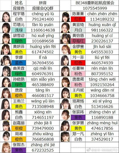 水,有人总结下各家应援色吗?