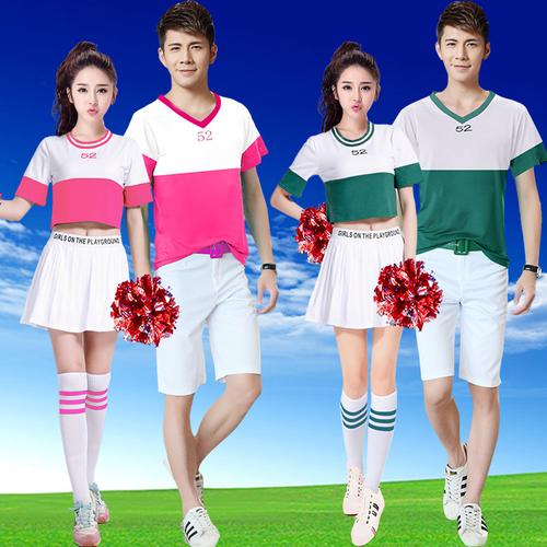 新款校园中学生女生足球宝贝拉拉队啦啦操服装运动会歌手演出服夏
