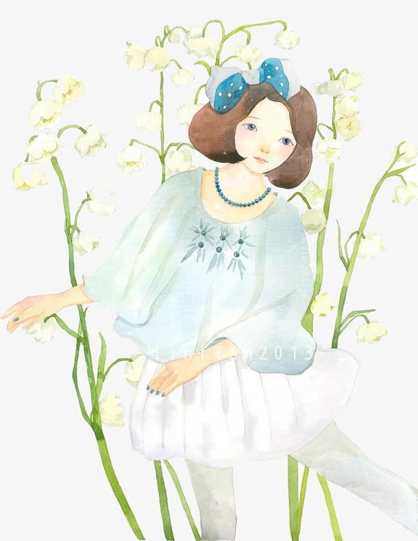 插画,手绘,少女,小清新,水彩,文艺
