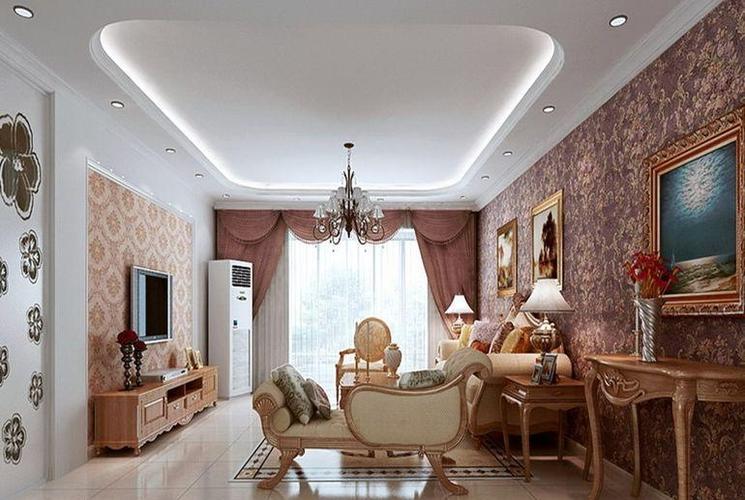 田园风格四居室客厅吊顶装修效果图大全