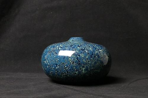 犀皮漆矮花瓶