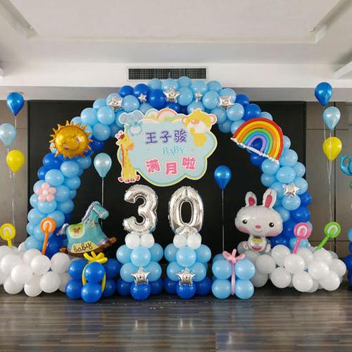 宝宝百日宴会婴儿百天生日布置满月宴气球装饰满月酒布置