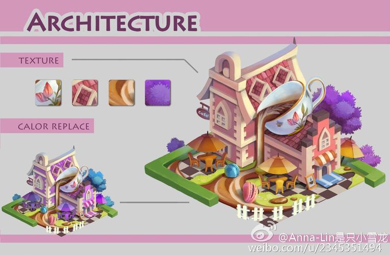 q版建筑|插画|游戏原画|anna_lin_小雪龙 - 原创作品